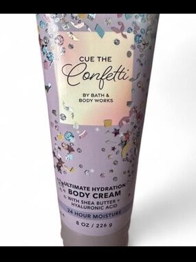 Bath & Body Works Cue The Confetti Lavender Body Cream shea butter hyaluronic 💜💜